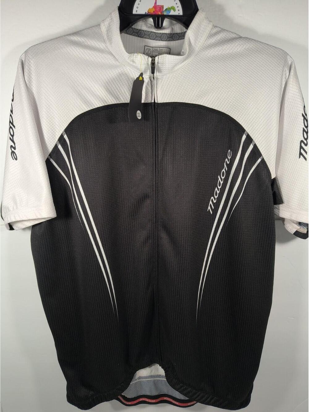 Bontrager Madone Cycling Jersey Men's 2XL Short Sleeve Zip Full Zip Black White